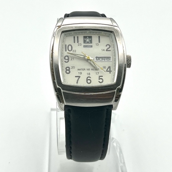 Unisex US Army Rectangular All Stainless Steel Watch Working - Picture 1 of 9